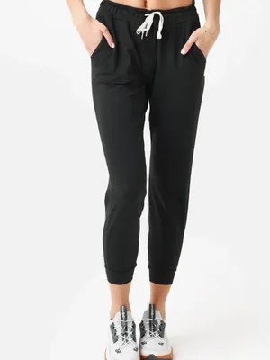 Vuori performance joggers tapered leg pants black heather medium thumbnail 3