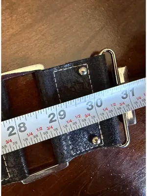 Wide Elastic Stretch Belt with Black Faux Leather and Silver Buckle thumbnail 6