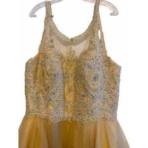 Let's Gold Jeweled Tulle Homecoming Dress - Size 3XL thumbnail 5