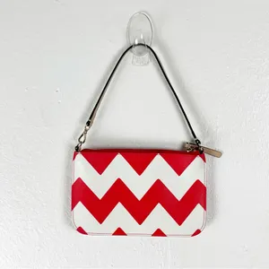 KATE SPADE South of the Border Lolly Red White Chevron Pattern Wristlet Boho thumbnail 2