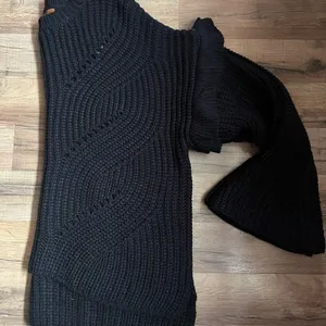 POL Black Chunky Knit Oversized Sweater‎ Ruffle Sleeve NWOT T Medium thumbnail 7