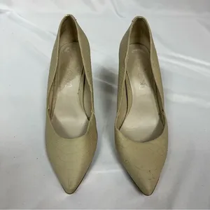 ALDO Faux Snake Skin Print Nude Heels in Size 38.5/8 thumbnail 1