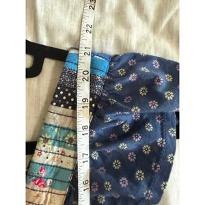 Free People Anthropologie Let me Be Patchwork Top Med Floral Boho V-Neck Tie Back thumbnail 3