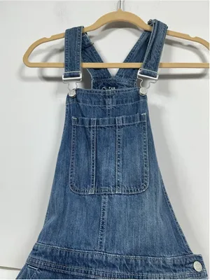 Womens GAP Blue Denim Jean Overalls One Piece Jumpsuit Size XS thumbnail 3