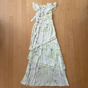 Princess Polly Been Away floral green frill maxi dress thumbnail 2