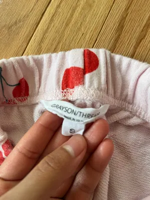 Grayson Threads Cherry Print Wide Leg Pajama Pants Small Pink Red Coquette Loungewear Soft Girl thumbnail 7
