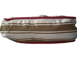 Gap Y2K Reversible Canvas Tote Bag Leather Handles‎ Pink Trim Striped thumbnail 5