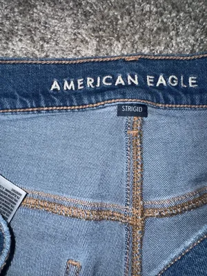 American Eagle Outfitters Dark Blue High-Rise Denim Shorts thumbnail 4