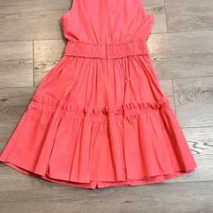 Lilly Pulitzer Dress Size 2 Elina Stretch‎ Sleeveless Ruffle Pocket Coral Spritz thumbnail 5