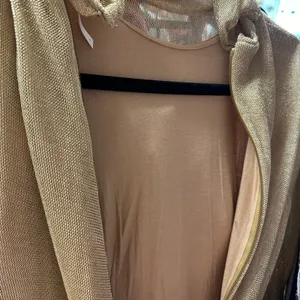 Free People Ruched Long Sleeve Metallic Gold Mini Dress Size 4 thumbnail 6