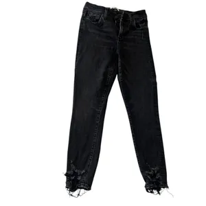 AGOLDE Sophie Crop High Rise‎ Black Denim Raw Hem Skinny Leg Jeans Size 28 thumbnail 4