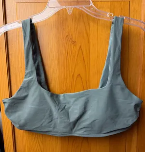 aerie swim top in olive thumbnail 1
