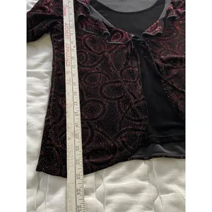 Notations Black Velvet With Red Paisley Top Whimsygoth Dark Romantic Witchy thumbnail 14