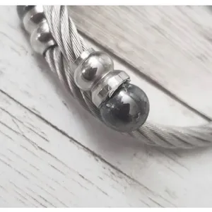 Vintage Bracelet / Bangle Silver Tone Wire Design thumbnail 5
