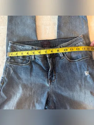 NYDJ (Not Your Daughter's Jeans) Marilyn Blue Distressed Skinny Jeans Size 2 thumbnail 5