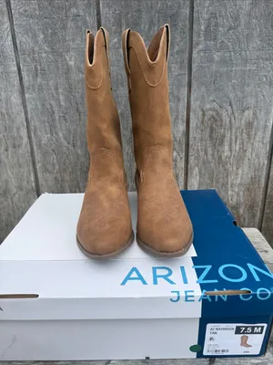 Arizona Maybrook Tan Brown Womans Western Cowboy Boots Size 7.5 Coatal Cowgirl thumbnail 4