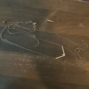 Dainty gold tone multi strand layered Y necklace thumbnail 3