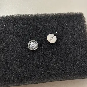 8mm CZ Stud Earrings for Men Women Streetwear Punk Hip Hop Unisex Earrings thumbnail 2