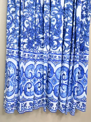 Antonia Melani Women's 8 Gabriela Printed Cotton Poplin Lined Midi Dress thumbnail 8