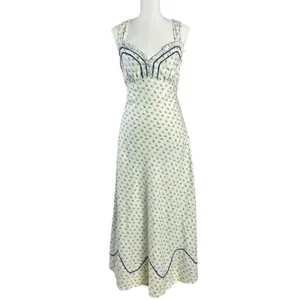 Free People Dainty Western Prairie Sweet Hearts Midi Dress in Ivory Combo Medium thumbnail 10