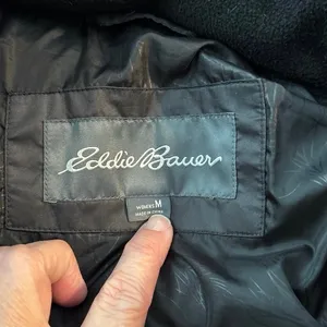 Eddie Bauer Women’s Size M Lodge Down Parka Coat Long Style 7494 Black thumbnail 6
