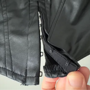 Shein Black Faux Leather Crop Top Corset Adjustable Spaghetti Straps Halloween S thumbnail 7