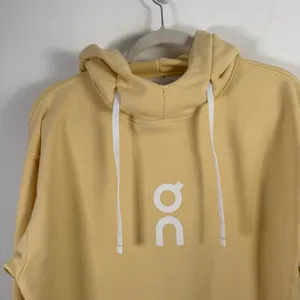 On Running Club Hoodie Cotton Sweatshirt Butter Yellow Pullover Gym Womens Small thumbnail 3