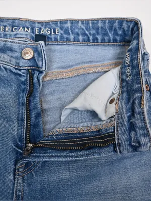 American Eagle Women's 2 Long Distressed Straight Leg Mom Jean thumbnail 8