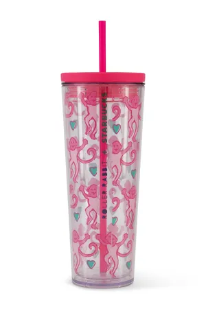 NEW Starbucks x Roller Rabbit Pink Monkey Tumbler 24 oz 2025 thumbnail 1
