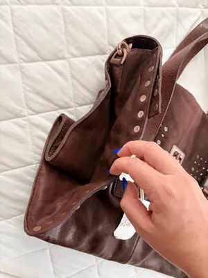 Free People We The Free Shay Brown Leather Studded Tote Bag Boho Western Crossbody SOLD OUT thumbnail 7