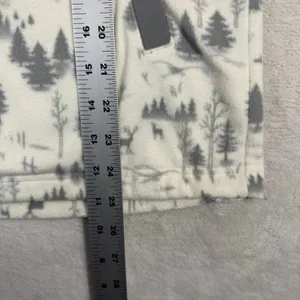 Duluth Trading Co Womens Small Fleece Snap Neck Pullover Forest Deer Print Grey thumbnail 4