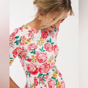 ASOS DESIGN Wiggle Mini Dress Floral Print NWT | Bright Summer Dress thumbnail 3