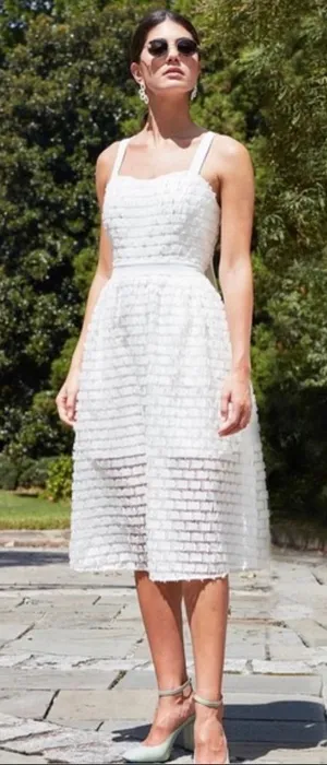 Abbey Glass Melody Bow Back Dress in white Size‎ Small thumbnail 1