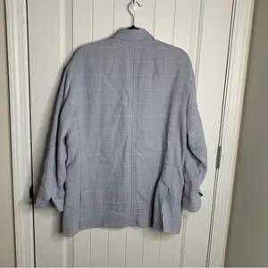 Madewell Larsen linen blend windowpane relaxed‎ two button blazer jacket medium thumbnail 7