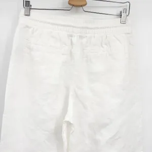 Athleta Womens Retreat Linen Wide Leg Coastal Minimalist Beachy White Pants S thumbnail 7