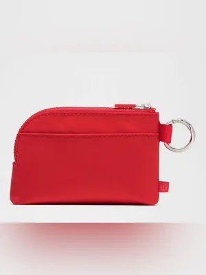 Lululemon NWT Clippable Card Pouch Lulu Red Zip Key Coin Pouch with Logo thumbnail 4