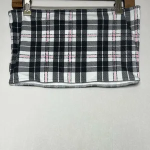 Von Dutch x Puma Women’s Plaid Bandeau Tube Top Large Y2K Black Pink Streetwear thumbnail 6