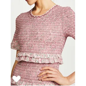LoveShackFancy Aveline Pink Floral Ruched Ruffle Mini Dress thumbnail 10