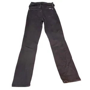 7 For All Mankind Black Raw Waist Belted Stretch Jeans Size 26 thumbnail 7
