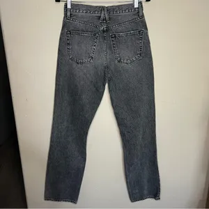 Slvrlake London High Rise‎ Straight Moonlight Destructed Black Acid Washed Jeans thumbnail 10