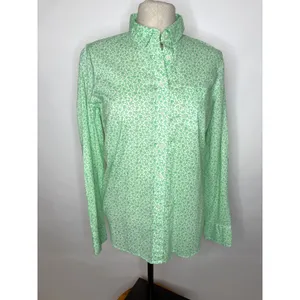 J.Crew Re-Imagined Green White Floral Ditsy Button Down Shirt BF817 Small thumbnail 2