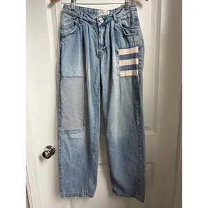 One Teaspoon Womens Smiths Low‎ Waist Wide Leg Denim Jeans Slouchy Multi Pocket thumbnail 5