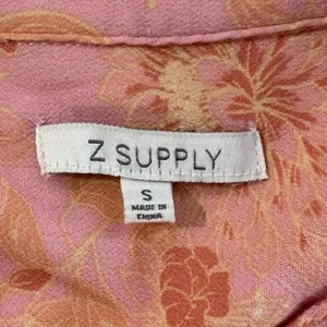 Z Supply Floral Button Down‎ Shirt Pink Rayon Long Sleeve Cottagecore Small thumbnail 3