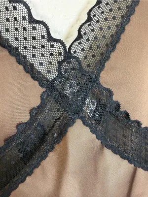 House Of Harlow 1960 Brown Satin Maxi Dress With Black Lace Trim size Large $198 thumbnail 12