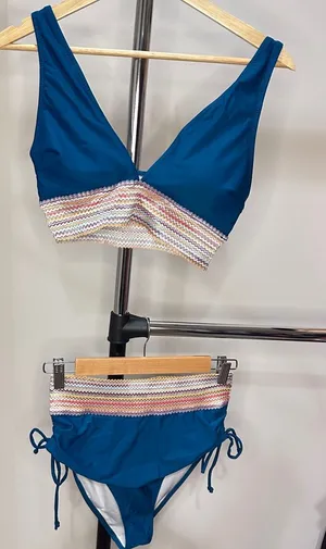Blue and Multicolor Women's Bikini Set Size M thumbnail 1