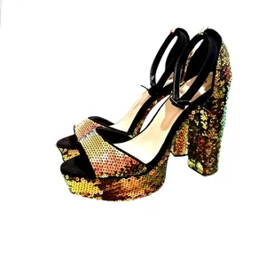 Qupid Esme-11 Sparkly Sequin Embellished Hidden Platform Heels thumbnail 2