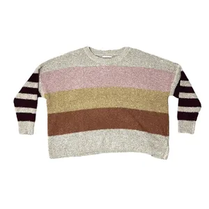 Active USA (M) Multicolor Colorblock Striped Textured Oversized Sweater thumbnail 7