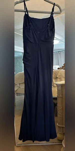 NEW BLUE Spaghetti Strap Formal Maxi Dress S thumbnail 2
