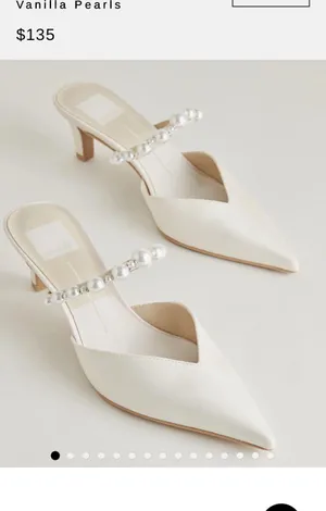Kanika Pearl Mid Heels Vanilla Pearls White Size 6.5 thumbnail 1