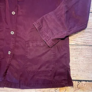 Vintage 90s Cherokee Oversized Button‎ Up Womens Small Pockets Maroon Artsy Boho thumbnail 5